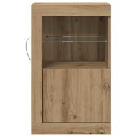Bijzetkast artisanaal eikenkleurig 41 x 37 x 67 cm Bewerkt hout - thumbnail