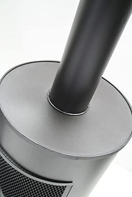 buitenkachel olievat met houtopslag