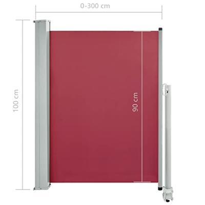 VidaXL Tuinscherm uittrekbaar 100x300 cm rood