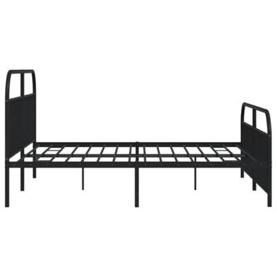 Bedframe met hoofd- en voeteneinde metaal zwart 200x200 cm - thumbnail