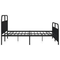 Bedframe met hoofd- en voeteneinde metaal zwart 200x200 cm - thumbnail
