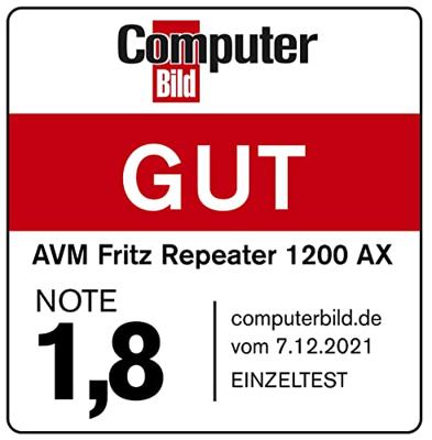 AVM WiFi-versterker FRITZ!Repeater 1200 AX 20002974 3000 MBit/s Mesh-compatible AVM WiFi-versterker FRITZ!Repeater 1200 AX 20002974 3000 MBit/s Mesh-compatible