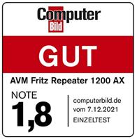 AVM WiFi-versterker FRITZ!Repeater 1200 AX 20002974 3000 MBit/s Mesh-compatible - thumbnail