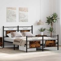 Bedframe zonder matras hout gerookt eikenkleurig 150x200 cm - thumbnail