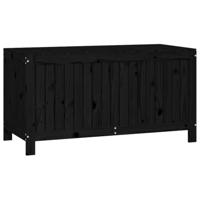 Tuinbox 121x55x64 cm massief grenenhout zwart - thumbnail