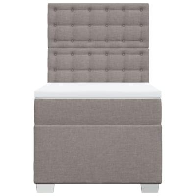 Boxspring met matras stof taupe 90x190 cm