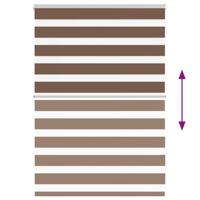 VidaXL Zebra rolgordijn 110x100 cm stofbreedte 105,9cm polyester bruin - thumbnail