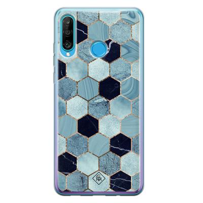 Huawei P30 Lite siliconen hoesje - Blue cubes
