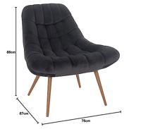 Artistiq Fauteuil 'Jurre' Velvet, kleur Grijs - thumbnail