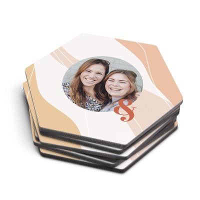 Zeshoekige onderzetters bedrukken - 6 stuks Zeshoekige onderzetters bedrukken - 6 stuks