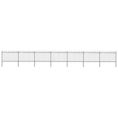 Tuinhek met ronde bovenkant 11,9x1,2 m staal zwart