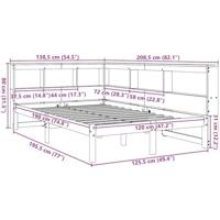 Bed met boekenkast zonder matras massief grenenhout 120x190 cm - thumbnail