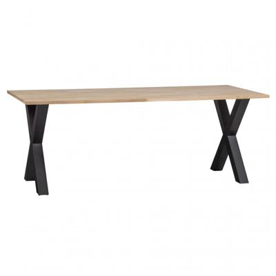 WOOOD Eettafel 'Tablo' Eikenhout, met X-poot, 220 x 90cm WOOOD Eettafel 'Tablo' Eikenhout, met X-poot, 220 x 90cm