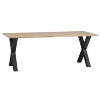 WOOOD Eettafel 'Tablo' Eikenhout, met X-poot, 220 x 90cm - thumbnail