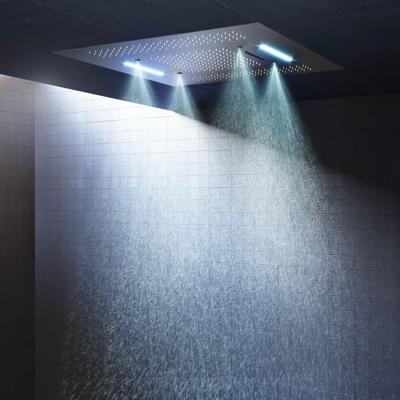 Hoofddouche Hotbath Mate Met Cascade Vierkant 95x95 cm LED Chroom