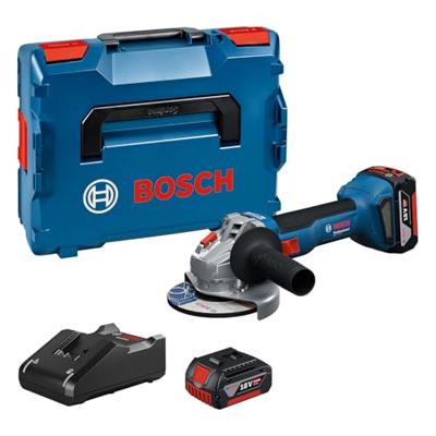 Bosch Blauw GWS 18V-8 Accu Haakse Slijper | Inclusief 2x GBA 18V 5,0 Ah & GAL 18V-40 Lader - 06019N9003