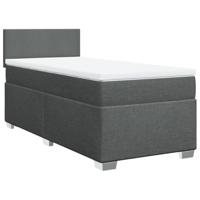 Boxspring met matras stof donkergrijs 90x190 cm - thumbnail