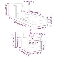 Vloerslaapbank met kussen Donkergrijs 74 x 77 x 81 cm Stof - thumbnail