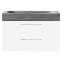 Badkamermeubelset Differnz Somero Met Beton Wastafel 60 cm Hoogglans Wit - thumbnail