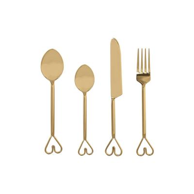 Bestek Home ESPRIT Gouden Roestvrij staal 4,5 x 1,5 x 21 cm 16 Onderdelen