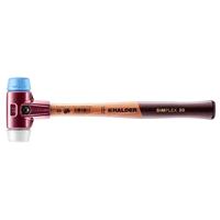 Halder Kunststofhamer | lengte 300 mm hoofd-d. 30 mm | zacht/middelhard hout | TPE-soft blauw/superplastic wit | 1 stuk - 3017.030 - 3017.030 - thumbnail