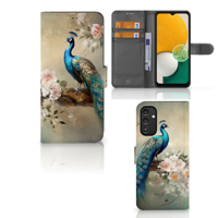 Telefoonhoesje | Met pasjeshouder | voor Samsung Galaxy A14 5G Vintage Pauwen - thumbnail