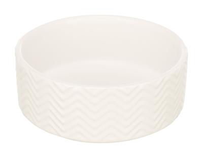 Trixie voerbak / drinkbak wave keramiek wit