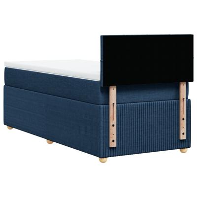 Boxspring met matras stof blauw 140x190 cm - thumbnail