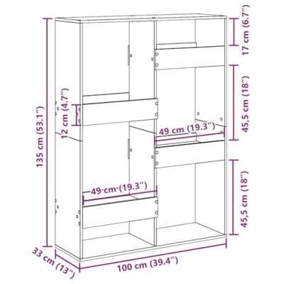 Boekenkast 100x33x135 cm bewerkt hout zwart