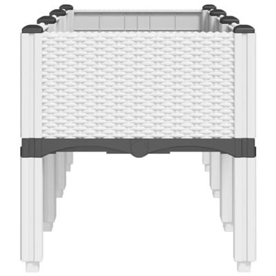 VidaXL Plantenbak met poten 120x40x42 cm polypropeen wit