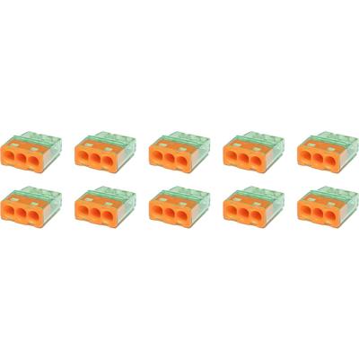 Oranje 3-polige Lasklem 0.2-2.5 mm² - 10 Stuks