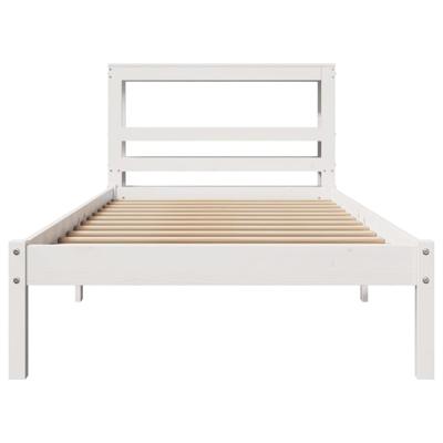 Bedframe zonder matras massief grenenhout wit 120x200 cm