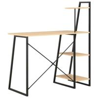 Bureau met schappen 102x50x117 cm zwart en eikenkleurig - thumbnail