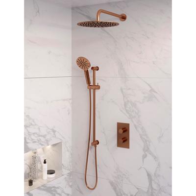 Copper Edition inbouw regendouche set 46 met 30 cm douchekop, gebogen muurarm, 3-standen handdouche en geïntegreerde glijstang