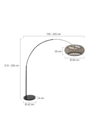 Steinhauer Rotan booglampSparkled zwart - 7508ZW