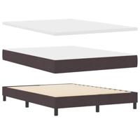 Boxspringbed met matras Donkerbruin 160 x 200 cm Stof - thumbnail
