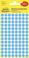 Etiket avery 3011 rond 8mm blauw 416st - thumbnail
