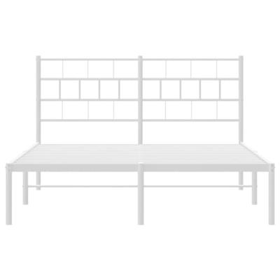 Bedframe met hoofdbord metaal wit 140x190 cm Bedframe met hoofdbord metaal wit 140x190 cm