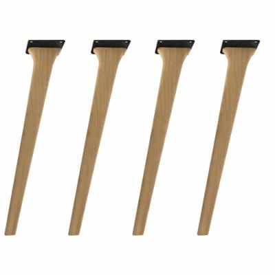 Eiken schuine tafelpoot 73 cm van massief hout 11 x 3 cm - set van 4 stuks