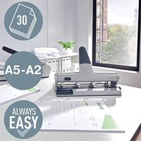 Leitz Meervoudige perforator 5114-00-84 Aantal bladen (max.): 30 vel (80 g/m²) Aantal gaten: 4 Zilver 1 stuk(s) - thumbnail