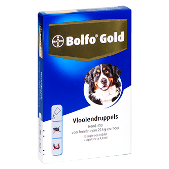 Bolfo Gold 400 Vlooiendruppels voor de hond (vanaf 25 kg) 4 pipetten
