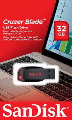 SanDisk Cruzer® Blade™ USB-stick 32 GB Zwart SDCZ50-032G-E95 USB-A 2.0 SanDisk Cruzer® Blade™ USB-stick 32 GB Zwart SDCZ50-032G-E95 USB-A 2.0