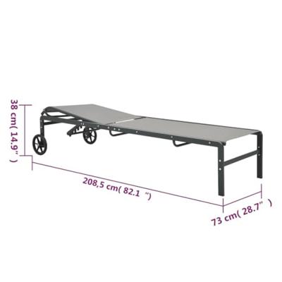 Ligbedden 2 st met tafel textileen en staal - thumbnail