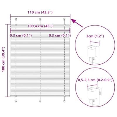 Pliss rolgordijn 110x100cm stofbreedte 109,4cm bordeauxrood