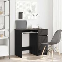 Bureau 86x49x76 cm spaanplaat zwart eikenkleurig - thumbnail