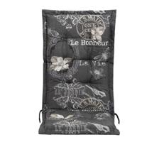 Terrasstoelkussen La Vie - antraciet stof - 123x50 cm - Leen Bakker - thumbnail