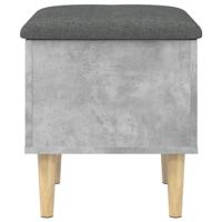 Opbergbankje 42x42x46 cm bewerkt hout betongrijs - thumbnail