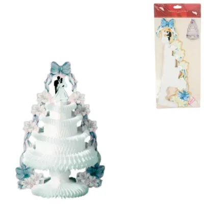 Tafeldecoratie Bruidstaart honeycomb waaier 29 cm | 24 stuks