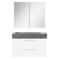 Badkamermeubelset Differnz Somero Met Beton Wastafel 60 cm Hoogglans Wit Differnz - thumbnail