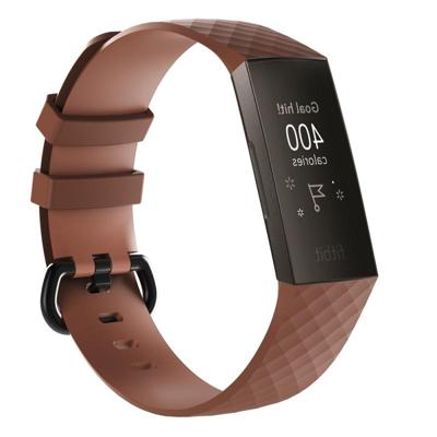 Diamond patroon siliconen polsband horlogeband voor Fitbit charge 3 (koffie) Diamond patroon siliconen polsband horlogeband voor Fitbit charge 3 (koffie)